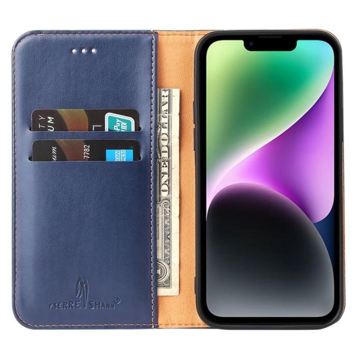 FIERRE SHANN - FIERRE SHANN iPhone 14 Plus Plånboksfodral Konstläder - Blå