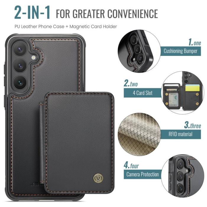 JEEHOOD - JEEHOOD J05 Fodral för Samsung Galaxy S23 FE Konstläder Svart