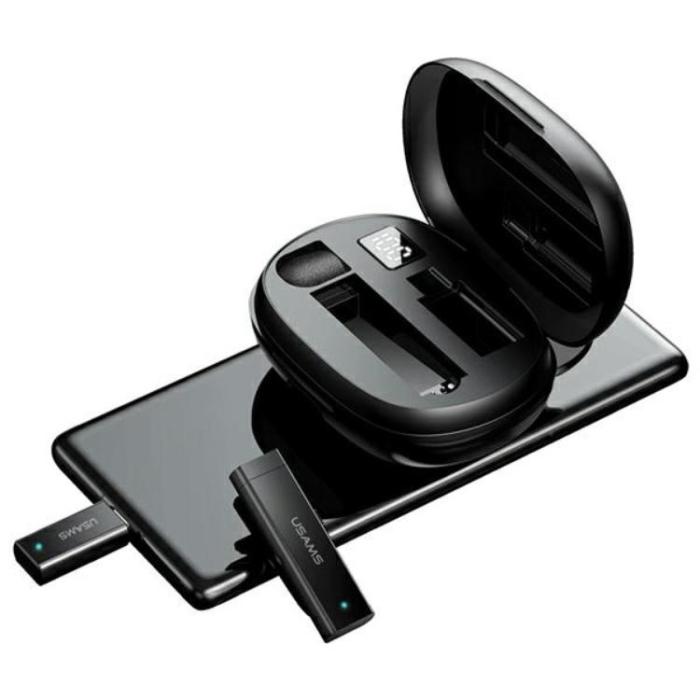 USAMS - USAMS Trådlös Lavalier-mikrofon Lightning ENC 2.4G ZB244MKF01