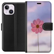 Gustaf - Pl&aring;nboksfodral till Apple iPhone 14 Plus med Rosa blomma