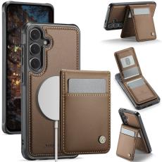 JEEHOOD - JEEHOOD J06 Konstl&auml;der fodral till Samsung Galaxy S25 - Brun