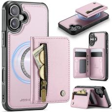 JEEHOOD - JEEHOOD J12 Mobilskal till iPhone 17 Magnetiskt Konstl&auml;der Rosa