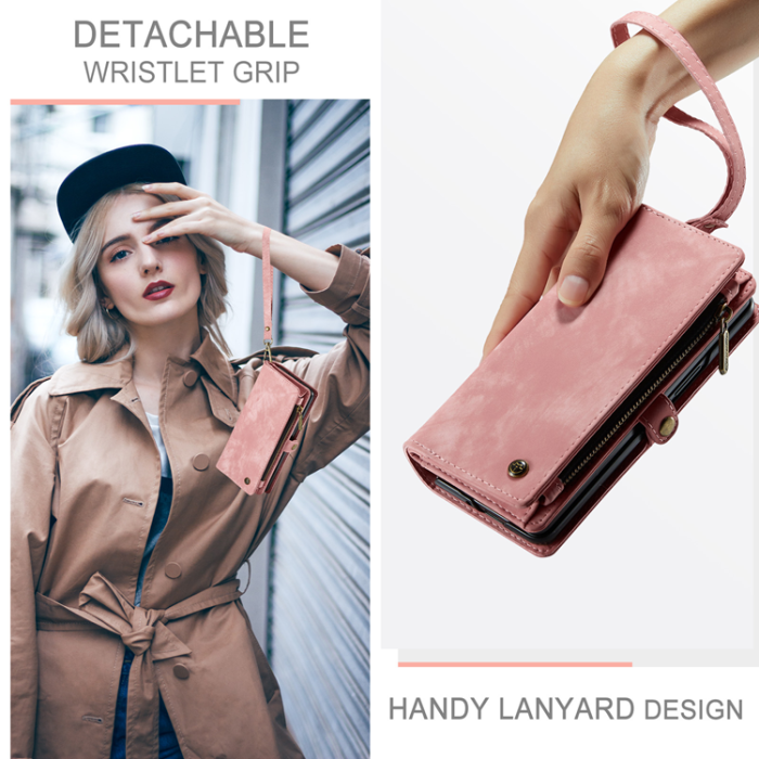 Caseme - CASEME Galaxy Z Fold 7 Plånboksfodral Med Rem - Rosa