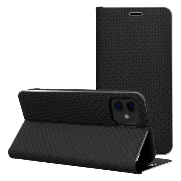 OEM - iPhone 16e Plånboksfodral Luna Carbon - Svart