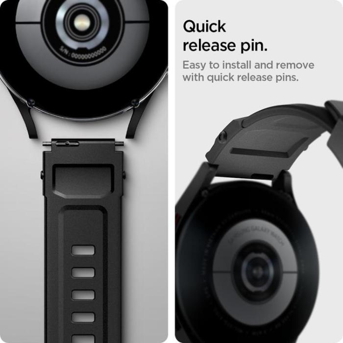UTGATT5 - Spigen Rugged Band Galaxy 4/4 Classic / Active 2 / Huawei Gt 2 42 mm - Svart