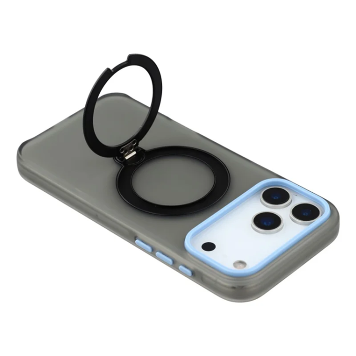 KIGC - KIGC iPhone 17 Pro Max Mobilskal Rotating Kickstand - Svart