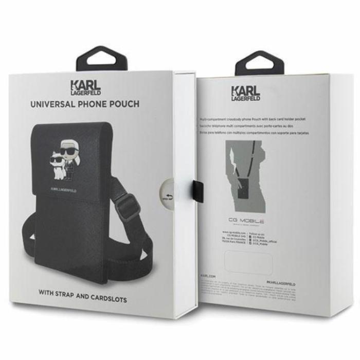 KARL LAGERFELD - Karl Lagerfeld Halsbandsfodral Saffiano Karl & Choupette - Svart