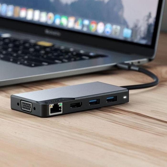ALOGIC - ALOGIC USB-C Fusion MAX 6-i-1-Hubb V2 HDMI, USB, Ethernet och PD – Rymdgrå