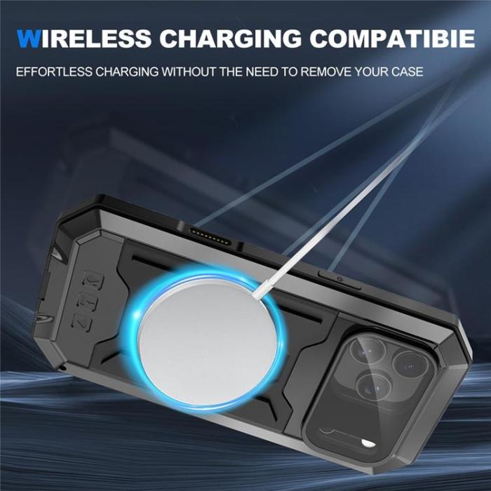 R-JUST - R-JUST iPhone 17 Pro Mobilskal med Härdat Glas - Svart