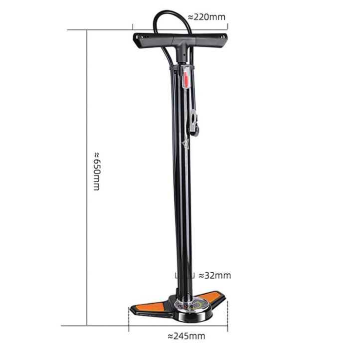 Rockbros - Rockbros Golvpump med Tryckmätare - Svart/Orange