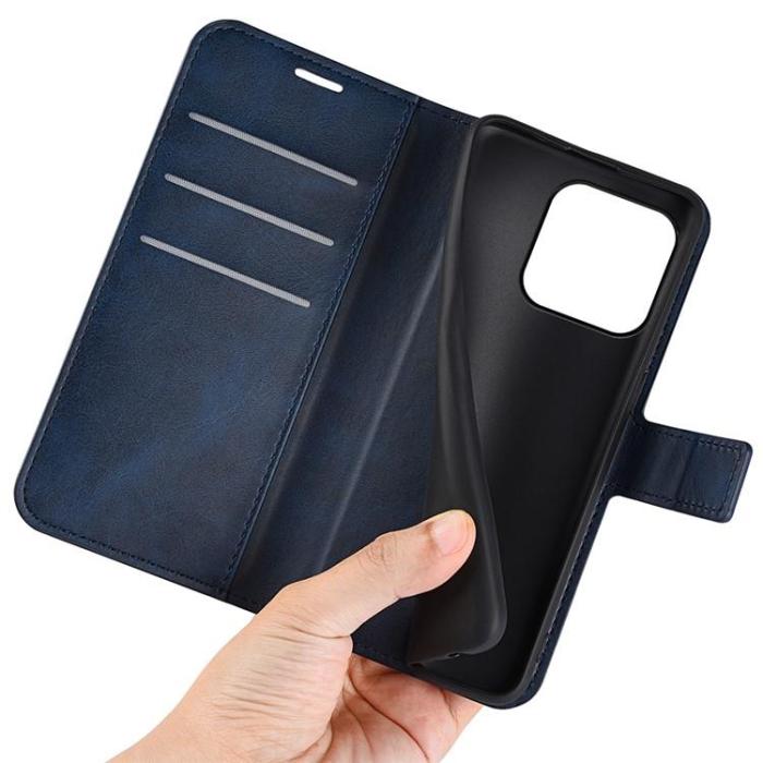 OEM - iPhone 15 Pro Plånboksfodral Calf Flip Folio - Blå