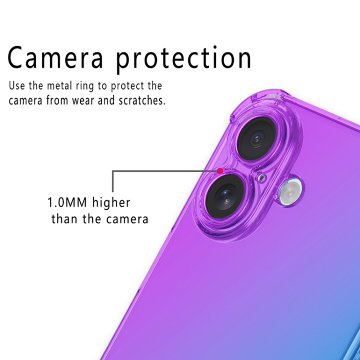 A-One Brand - iPhone 17 Mobilskal Gradient Color TPU Anti-Drop - Rosa/Lila