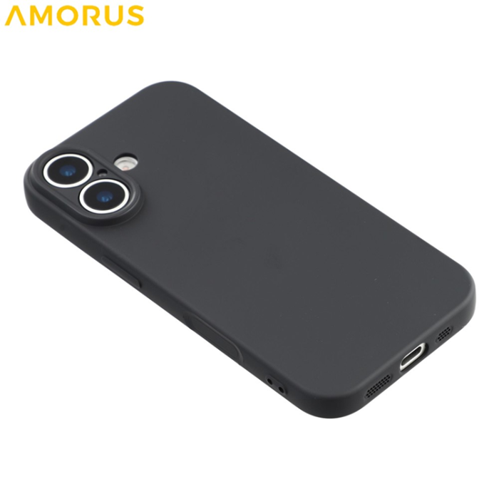 Amorus - AMORUS iPhone 17 Mobilskal Precise Cutouts TPU Fiber - Svart