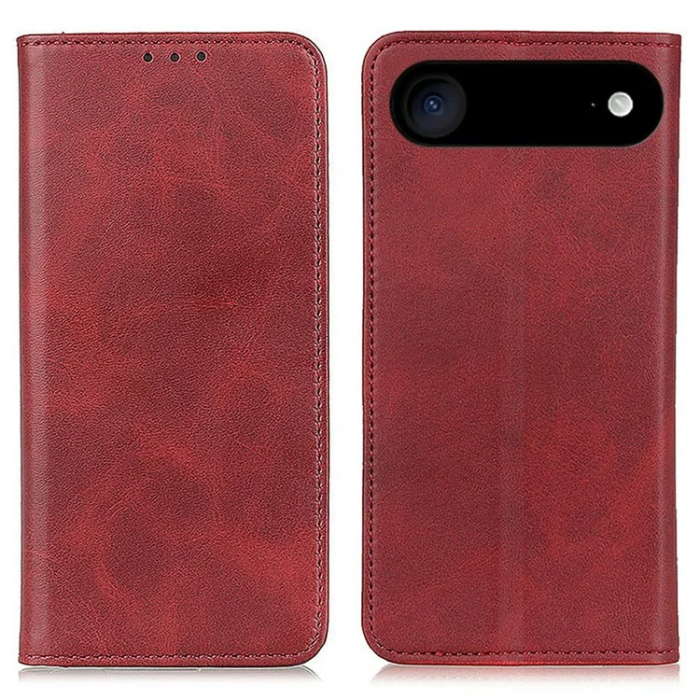 A-One Brand - iPhone 17 Air Plånboksfodral Äkta läder - Röd