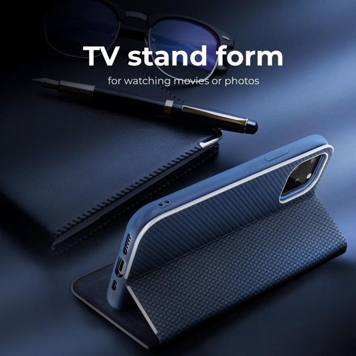 OEM - Galaxy A40 Plånboksfodral Forcell Luna Carbon - Blå