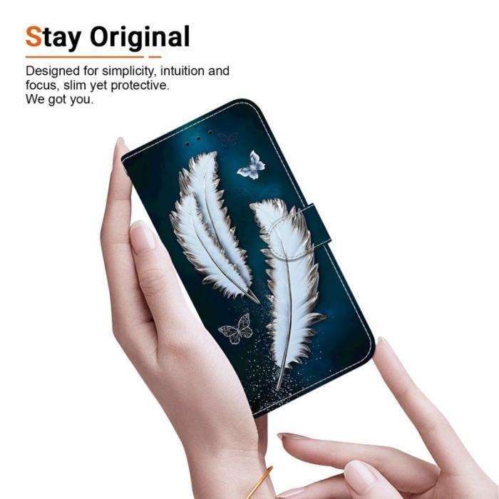 OEM - Samsung Galaxy S26/S26 Pro Plånboksfodral Mönstertryck Konstläder - Vit Fjäril