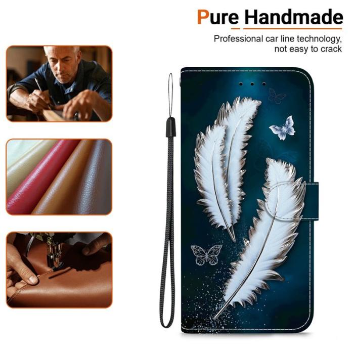 OEM - Samsung Galaxy S26/S26 Pro Plånboksfodral Mönstertryck Konstläder - Vit Fjäril