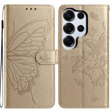 OEM - Samsung Galaxy S26 Ultra Pl&aring;nboksfodral Flip Konstl&auml;der - Guld