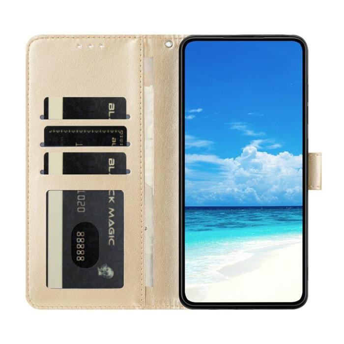 OEM - Samsung Galaxy S26 Ultra Plånboksfodral Flip Konstläder - Guld