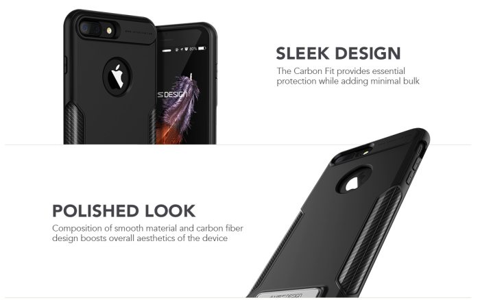 VERUS - Verus Carbon Fit Skal till Apple iPhone 7 Plus - Svart
