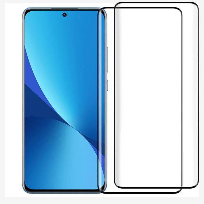 A-One Brand - [2-PACK] 3D Curved Full Glue Härdat Glas Skärmskydd Xiaomi 12 Pro - Svart
