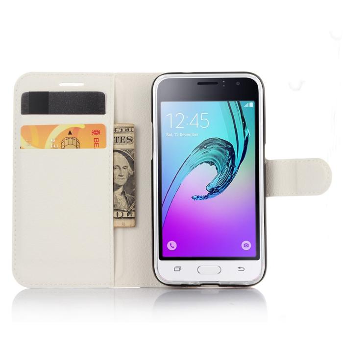 UTGATT5 - Plånboksfodral till Samsung Galaxy J1 (2016) - Vit