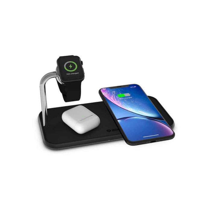 ZENS - ZENS Triple QI Trådlös laddare 2x10W Apple Watch Laddare