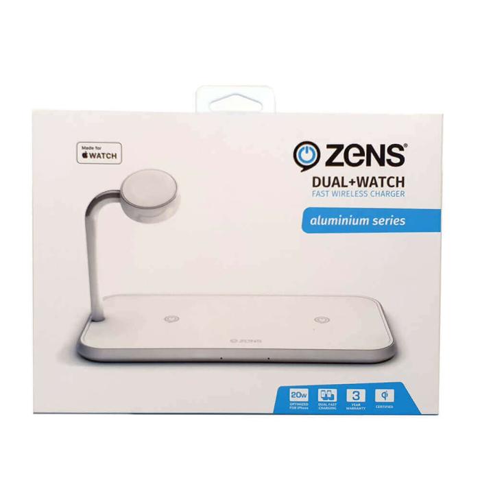 ZENS - ZENS Triple QI Trådlös Laddare 2x10W med Apple Watch Laddare