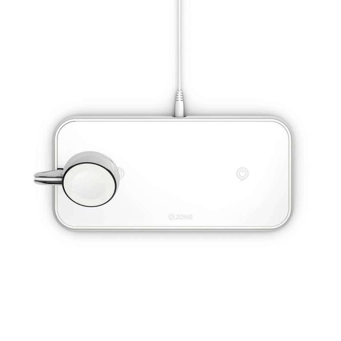 ZENS - ZENS Triple QI Trådlös Laddare 2x10W med Apple Watch Laddare