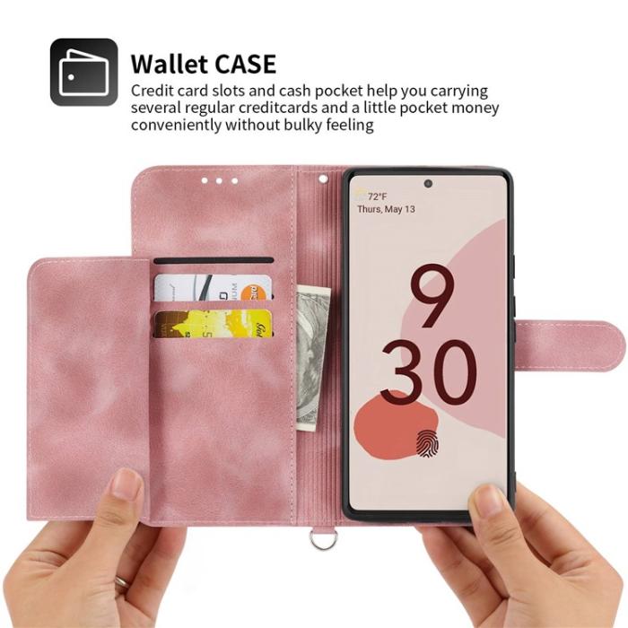 A-One Brand - Google Pixel 7 Plånboksfodral Imprinted Flower - Rosa
