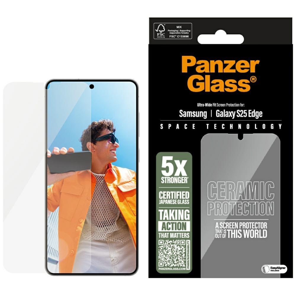 PanzerGlass Galaxy S25 Edge Härdat Glas Skärmskydd Ceramic Ultra-Wide