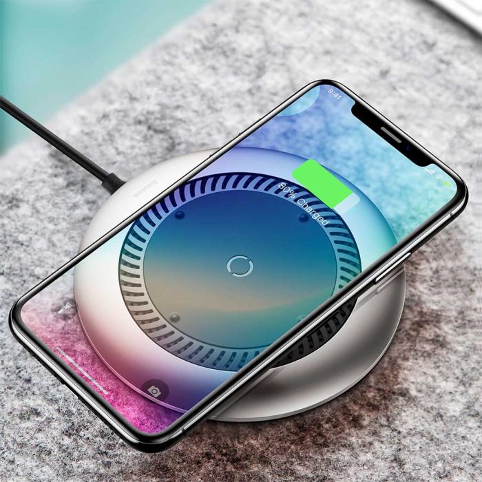 BASEUS - Baseus Whirlwind Trådlösa Quick Charger - Silver