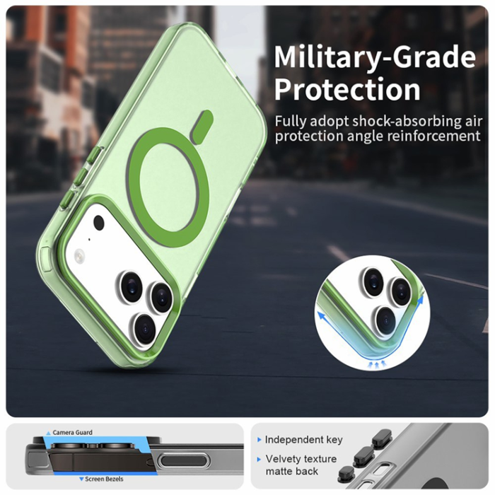 A-One Brand - iPhone 17 Pro Mobilskal MagSafe Anti Drop Hybrid - Grön