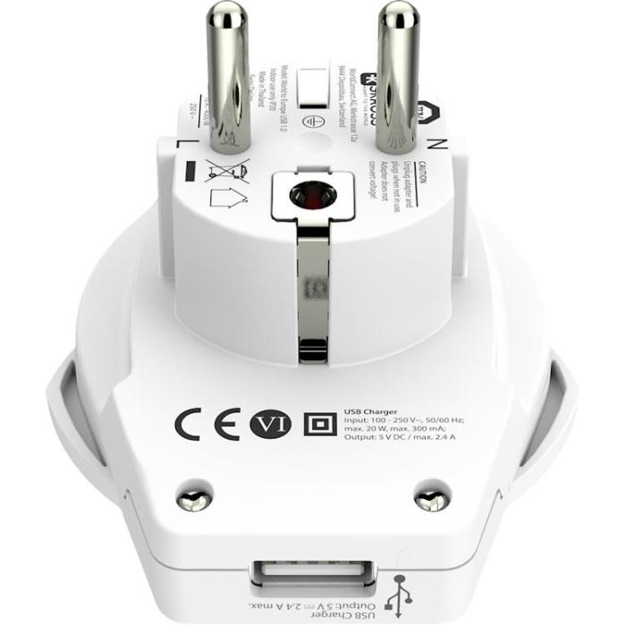 SKROSS - SKross El-Adapter Europa mfl - Vit