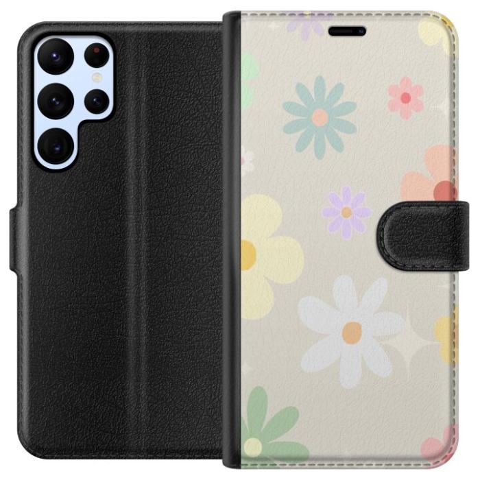 iSecrets - Plånboksfodral till Samsung Galaxy S22 Ultra 5G med fejdande blommor