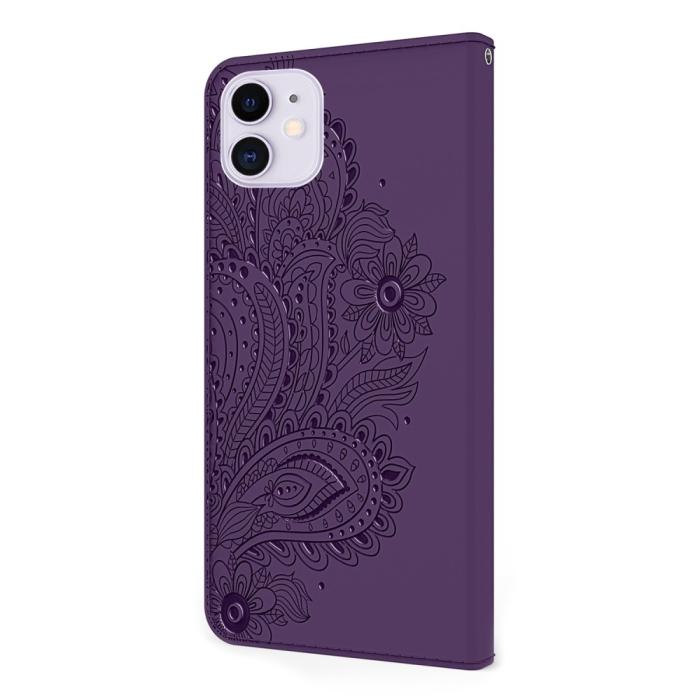 A-One Brand - Blommor iPhone 13 Mini Plånboksfodral - Lila