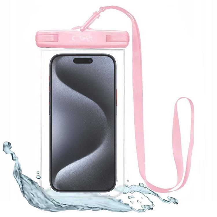 Tech-Protect UWC7 Vattentätt Universalt Mobilfodral 6.9"""" - Rosa | 2353 | AlltMobil
