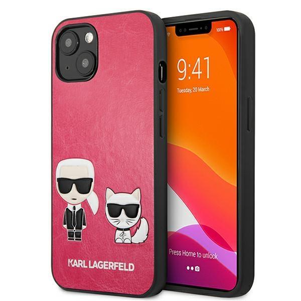 Karl Lagerfeld iPhone 13 Mini Skal Ikonik Karl & Choupette - Fuchsia | 2353 | AlltMobil