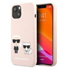 UTGATT1 - Karl Lagerfeld iPhone 13 Mini Skal Silikon Karl & Choupette - Ljus Rosa