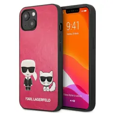 KARL LAGERFELD - Karl Lagerfeld iPhone 13 Mini Skal Ikonik Karl & Choupette - Fuchsia
