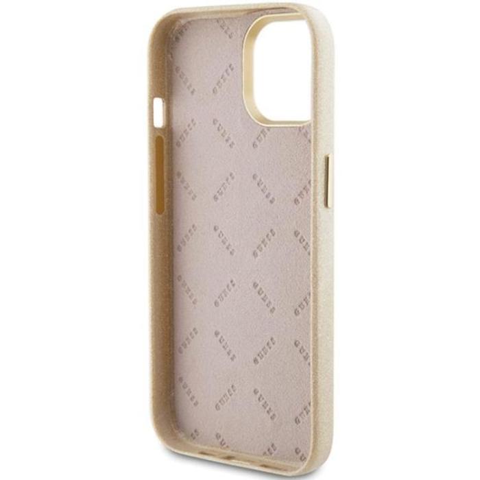 Guess - Guess iPhone 15 Mobilskal Glitter Glossy Script - Guld