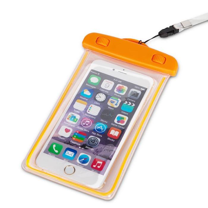 OEM - Vattentätt Mobilfodral PVC Med Lanyard - Orange