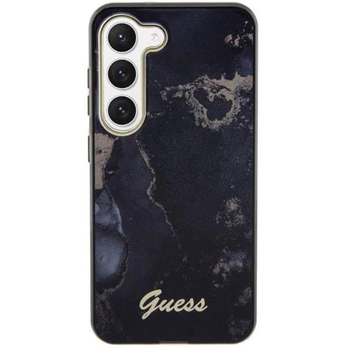 Guess - Guess Galaxy S23 Mobilskal Golden Marble Collection - Svart