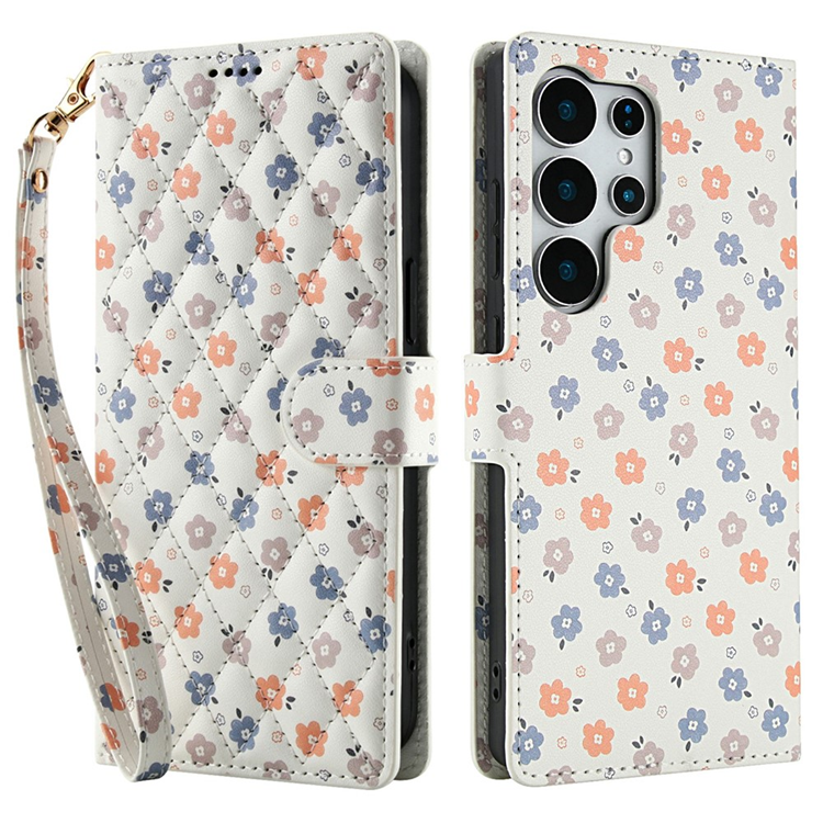 Galaxy S25 Ultra Plånboksfodral Rhombic Floral A4 | 2353 | AlltMobil