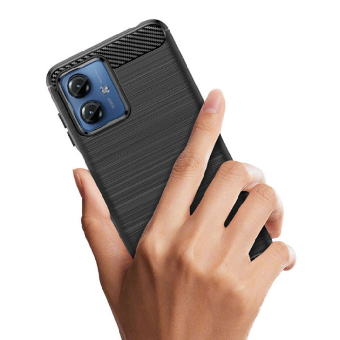 UTGATT1 - Motorola G14 Mobilskal Carbon silicone - Svart