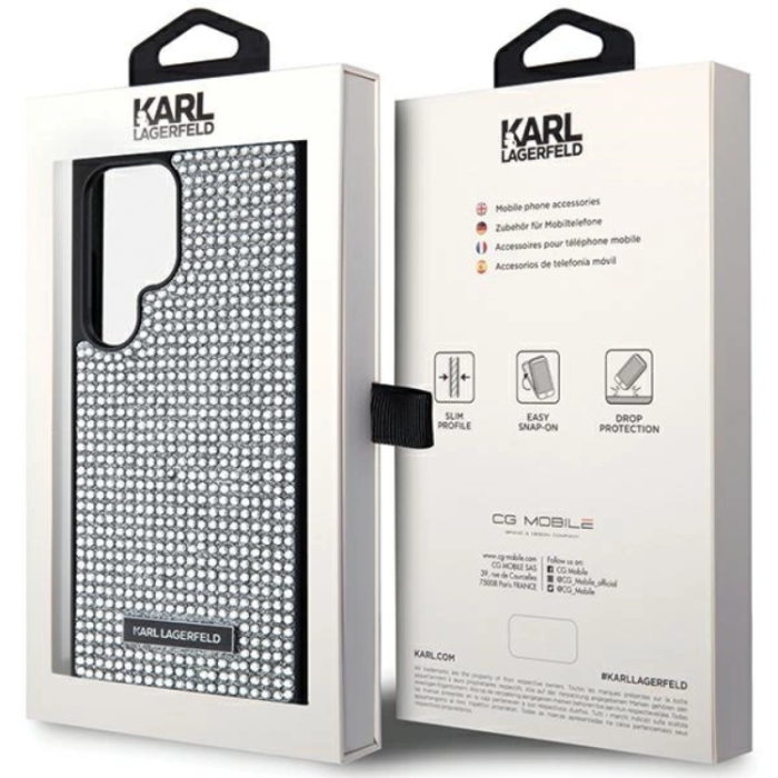 KARL LAGERFELD - KARL LAGERFELD Mobilskal till Galaxy S24 Ultra Rhinestone Logo
