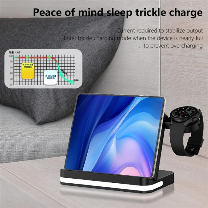 OEM - 3in1 Trådlös Laddare Samsung Galaxy, Buds, Watch B26 - Svart