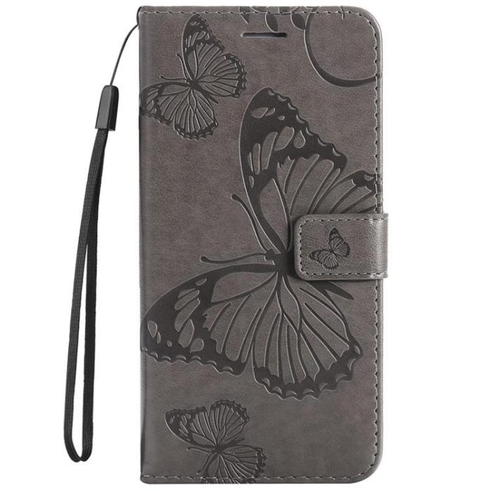 A-One Brand - Butterfly Imprinted Fodral Galaxy S22 Plus - Grå