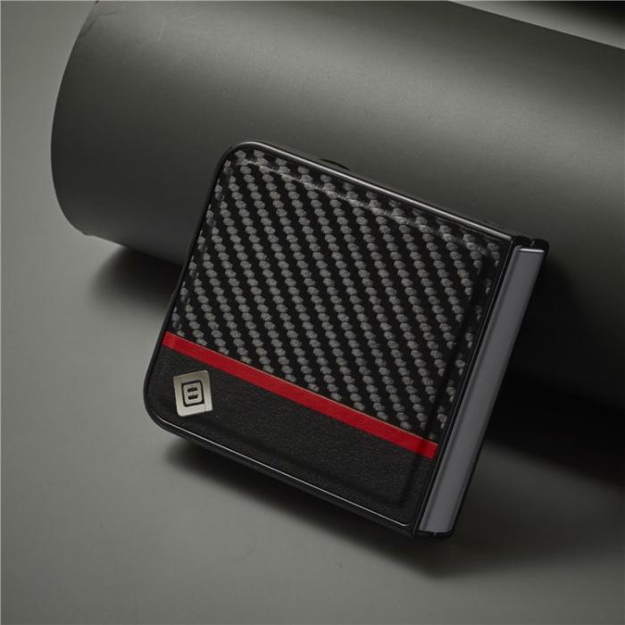 LC.imeeke - LC.IMEEKE Galaxy Z Flip 5 Mobilskal Carbon Fiber - Svart