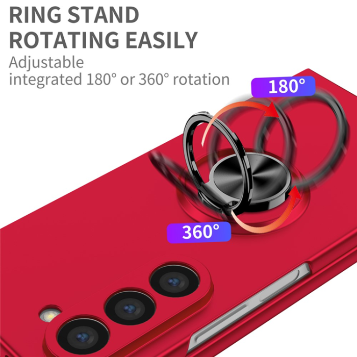 A-One Brand - Galaxy Z Fold7 5G Mobilskal Rotatable Ring Kickstand - Röd